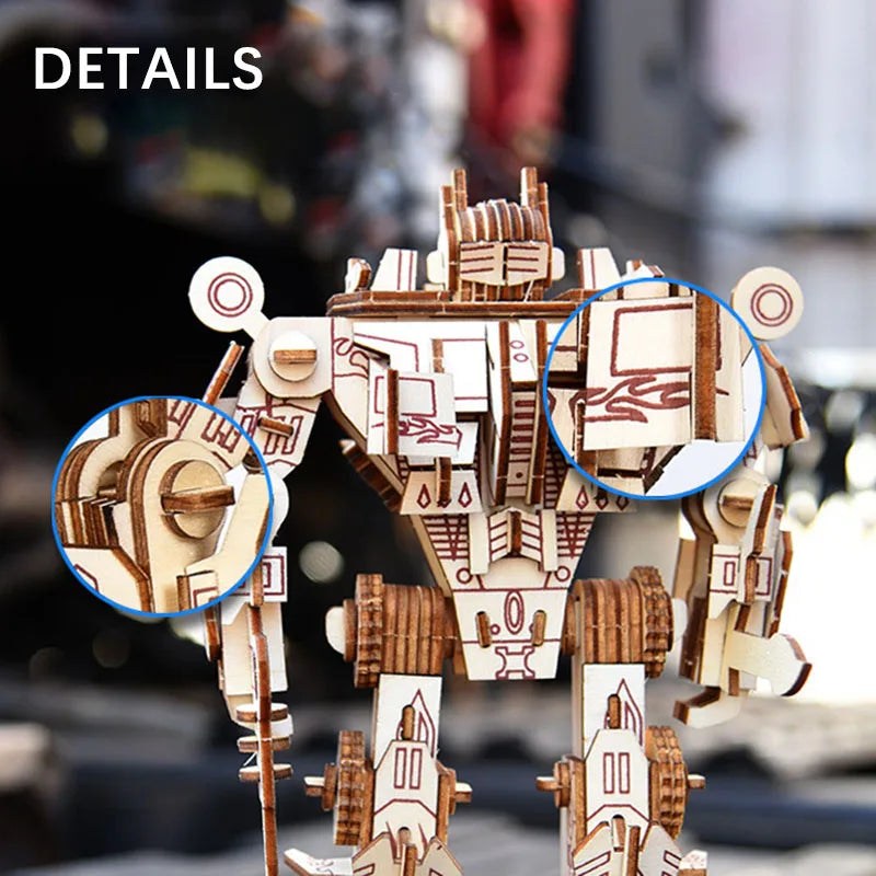 Robot Wooden 3D Puzzle Model Toy