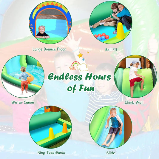 6-in-1 Inflatable Water Slide & Bounce House – Kids Outdoor Fun Combo