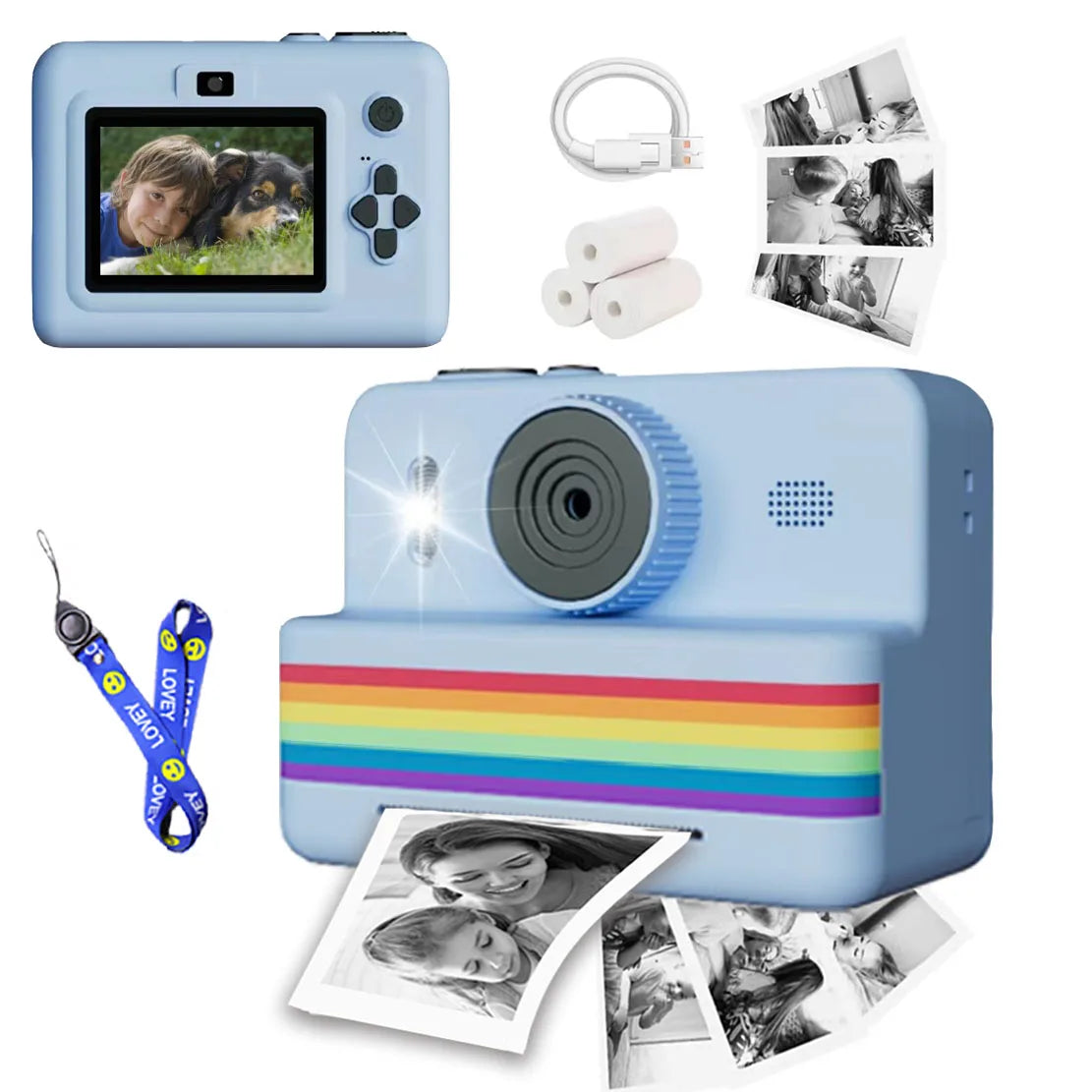 Kids Digital Camera with Mini Printer – Instant Photo Toy