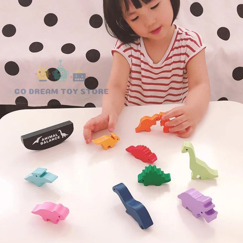Animal Dinosaur Wooden Balance Blocks Toy