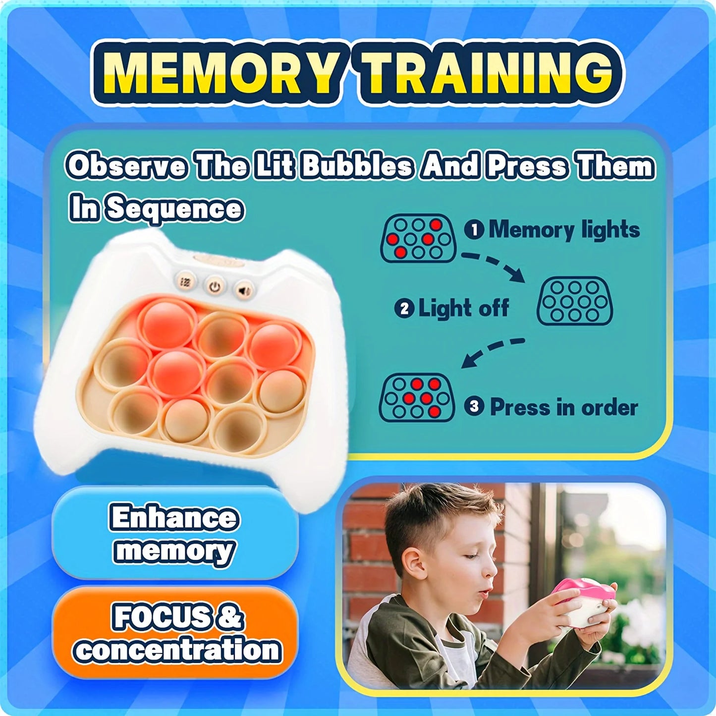 Portable Pop Light Fidget Game Toy – Stress Relief for Kids