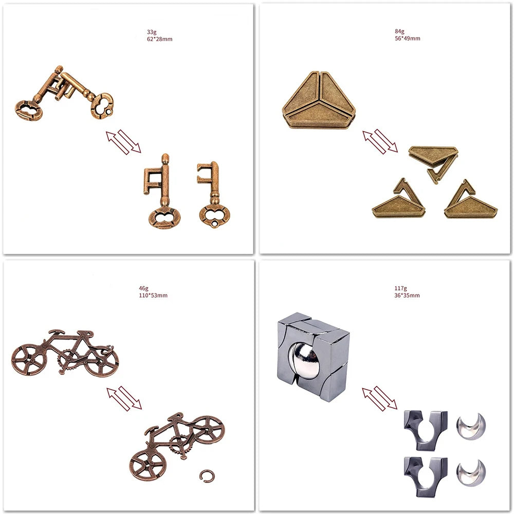 Classic Metal IQ Lock Puzzle Toy