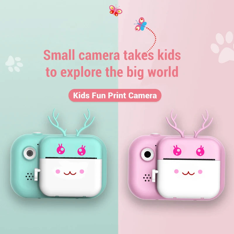 Kids 1080P HD Digital Camera Toy – Thermal Print Selfie Gift