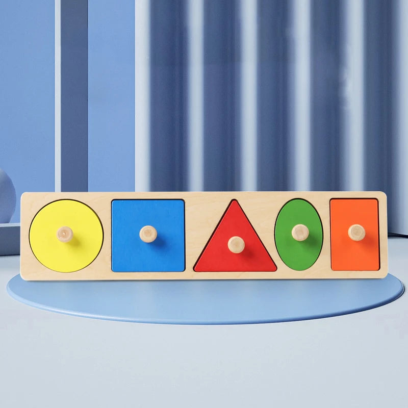 Geometric Wooden Puzzle Board – Kids Educational Toy