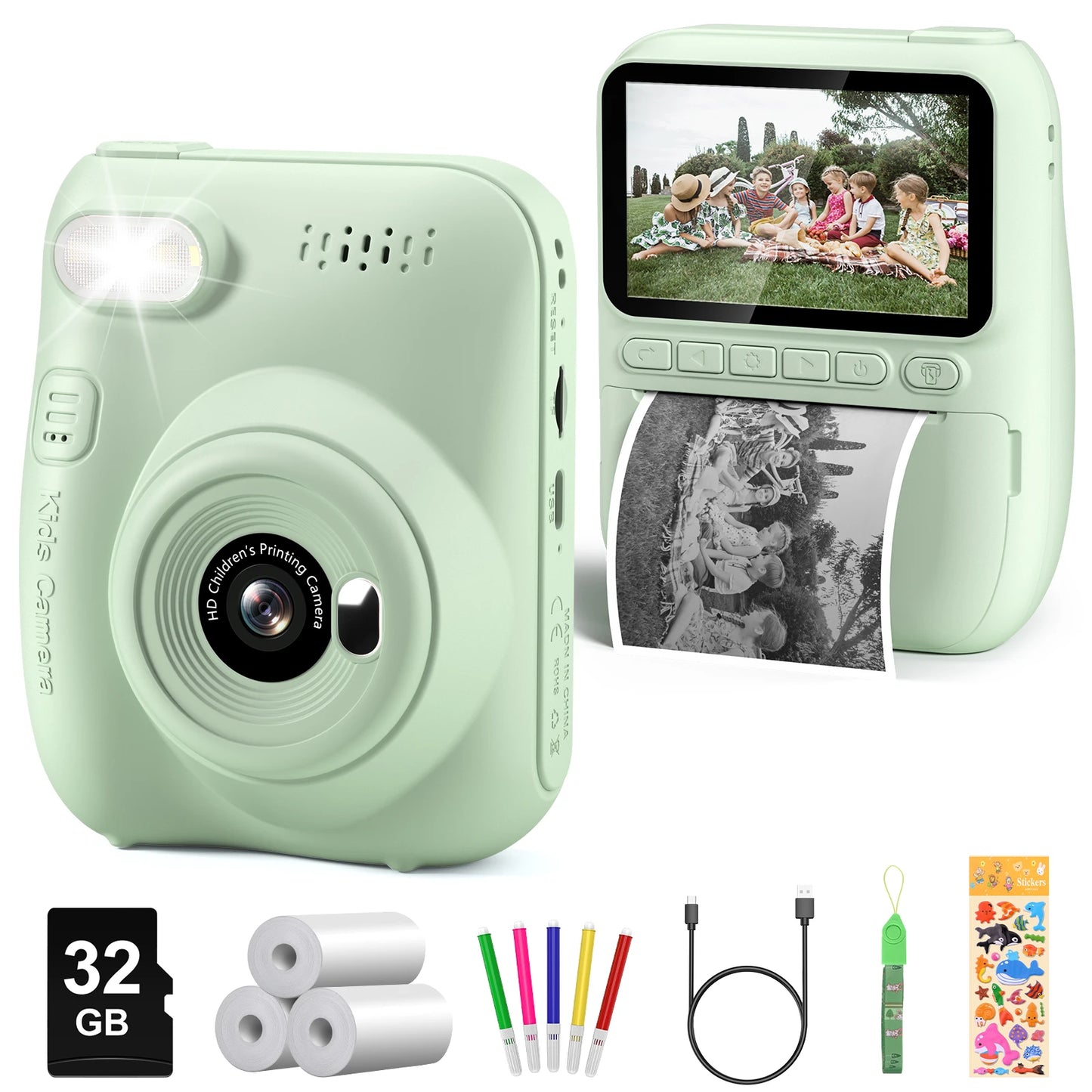 Kids Instant Print Camera – 32MP HD Digital Toy