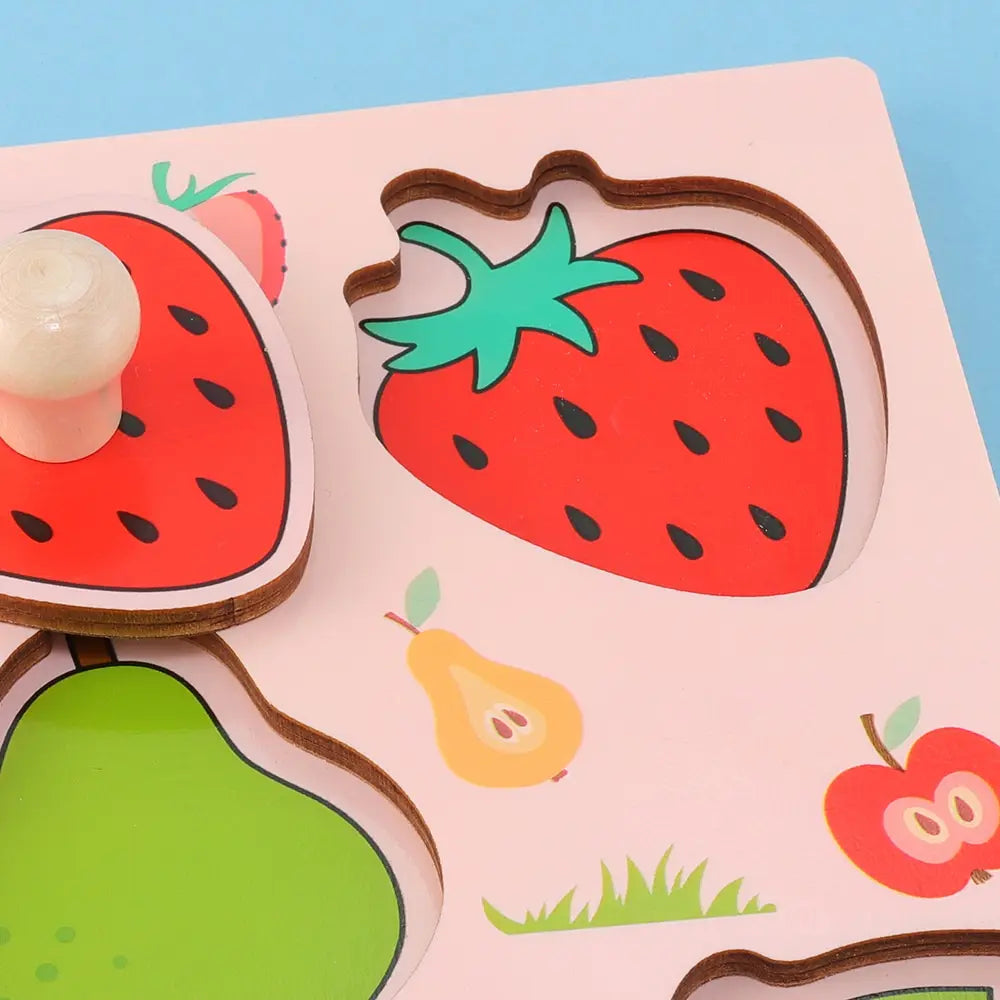 wooden fruit-shaped puzzle toy for infant
