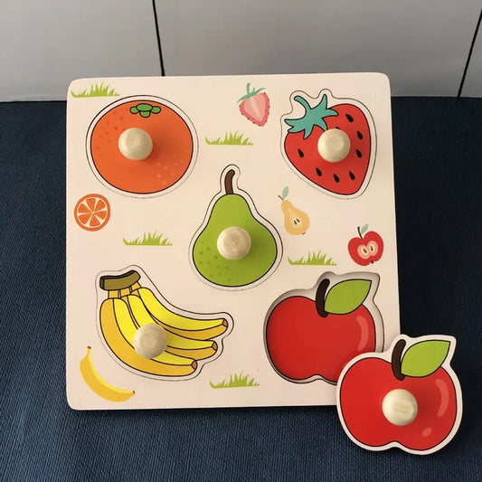 wooden fruit-shaped puzzle toy for infant