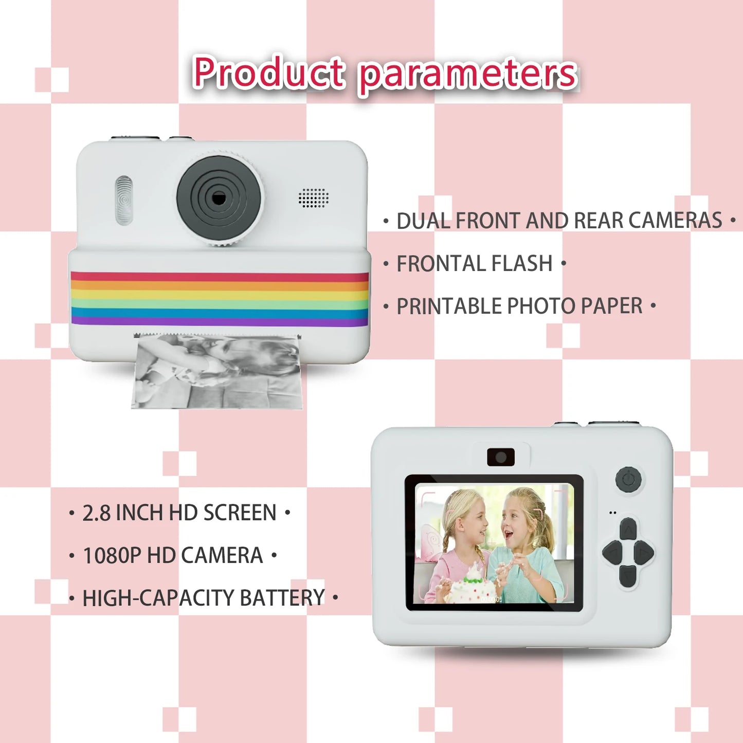 Kids Digital Camera with Mini Printer – Instant Photo Toy
