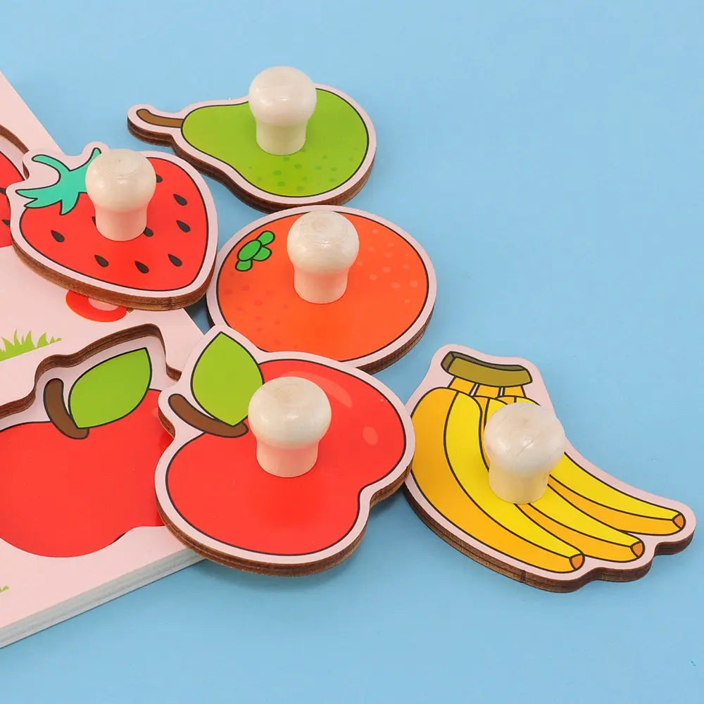 wooden fruit-shaped puzzle toy for infant