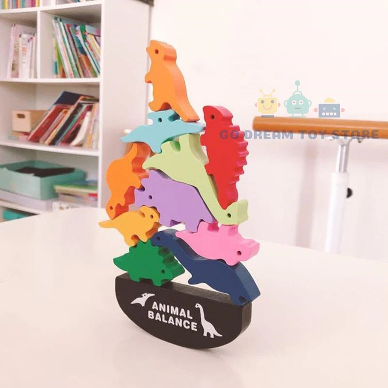 Animal Dinosaur Wooden Balance Blocks Toy