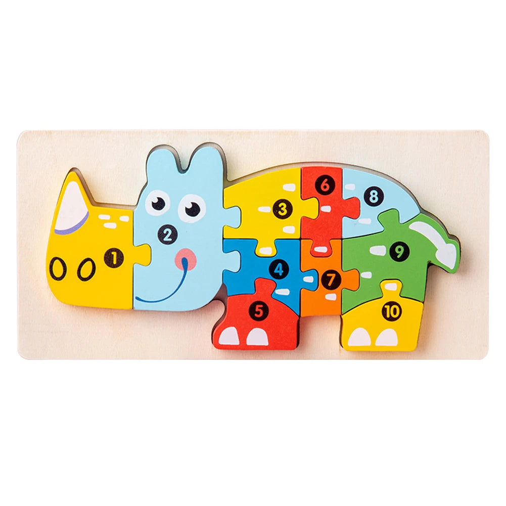 3D Wooden Animal Puzzle Toy