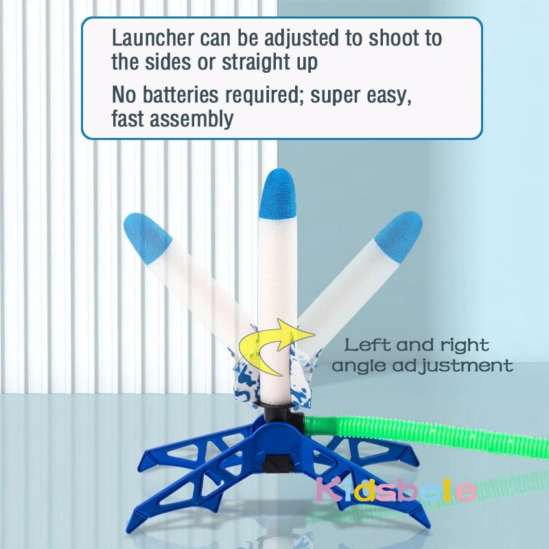 Kids Air Rocket Foot Pump Launcher Outdoor Toy Set