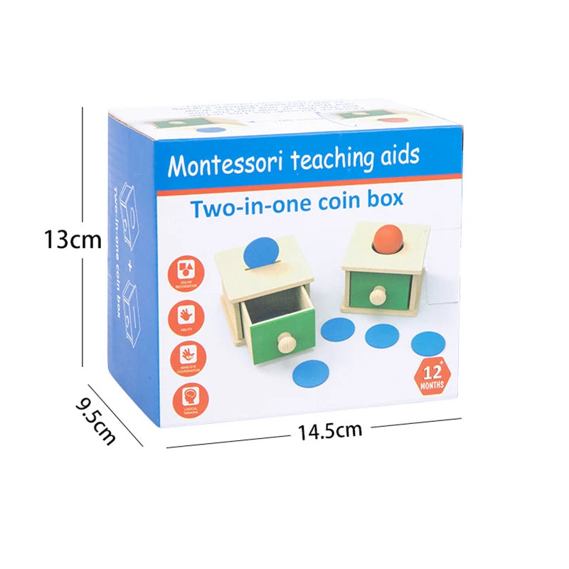 Wooden 2-in-1 Coin & Ball Box Montessori Toy – Kids Training Game