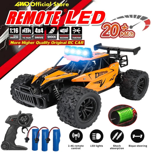 Remote Control RC Off-Road High Speed Truck and LED Light Children's Toy