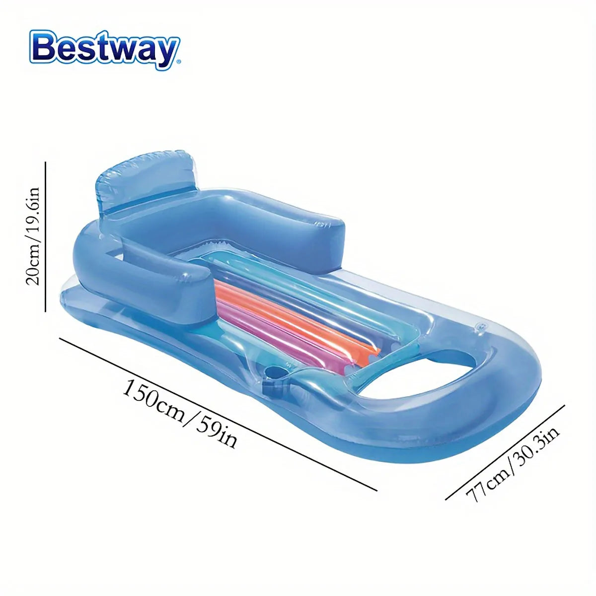 Inflatable Pool Float with Headrest – Bestway Lounger