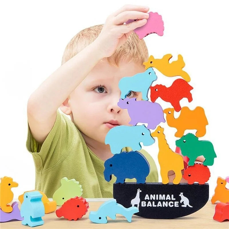 Animal Dinosaur Wooden Balance Blocks Toy