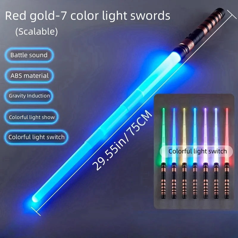 Retractable 7-Color Lightsaber Toy with Sound & Light Show