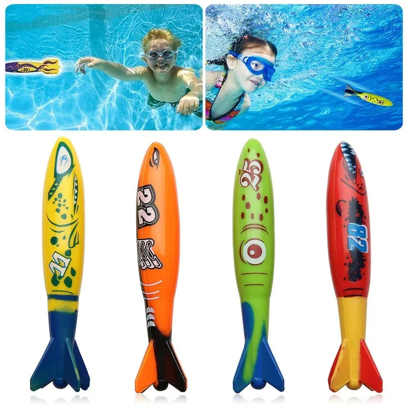 Rocket & Shark Pool Diving Toys – Summer Water Game for Kids