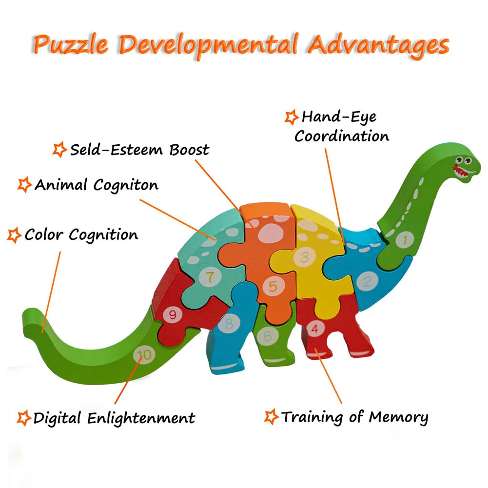3D Wooden Animal Puzzle Toy