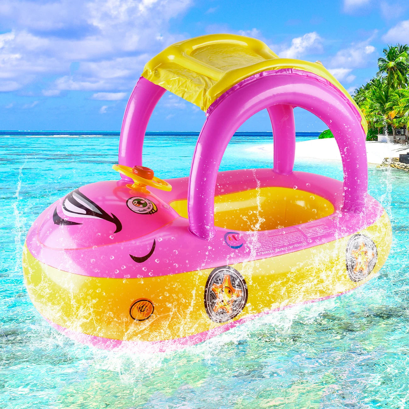 Car-Shaped Toddler Pool Float – Baby Swim Ring Toy