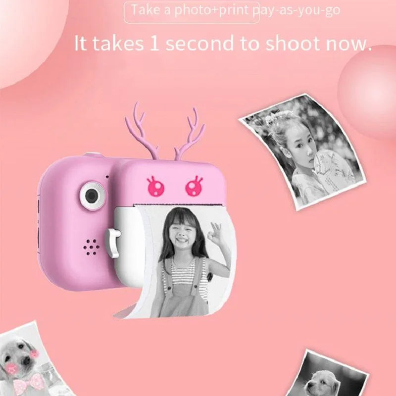 Kids 1080P HD Digital Camera Toy – Thermal Print Selfie Gift