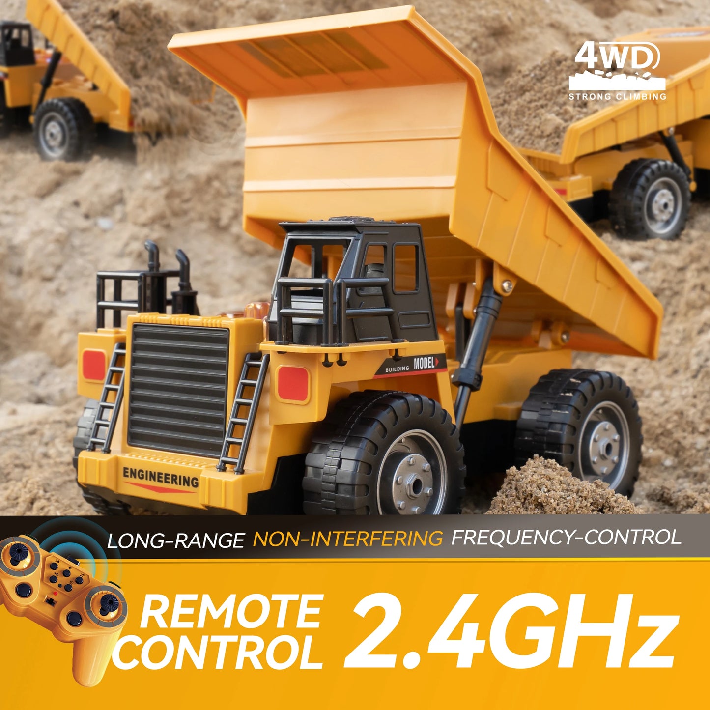 RC Excavator & Dump Truck – Construction Toy