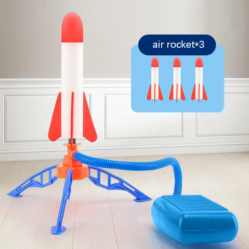 Kids Air Rocket Foot Pump Launcher Outdoor Toy Set