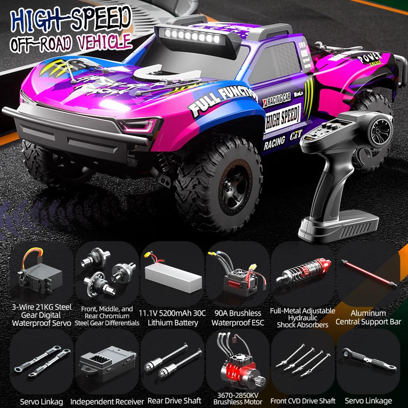 High-Speed 85KM/H RC Drift Car 4WD Alloy Toy