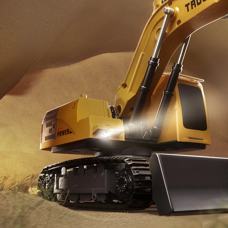 Alloy RC Excavator Toy – Lights & Sound