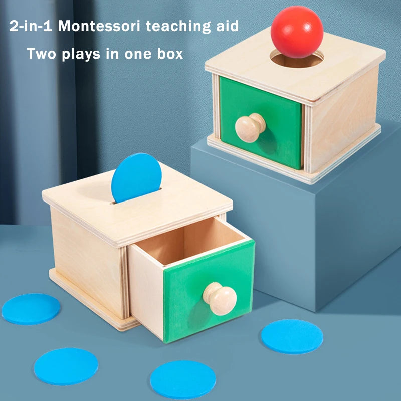 Wooden 2-in-1 Coin & Ball Box Montessori Toy – Kids Training Game