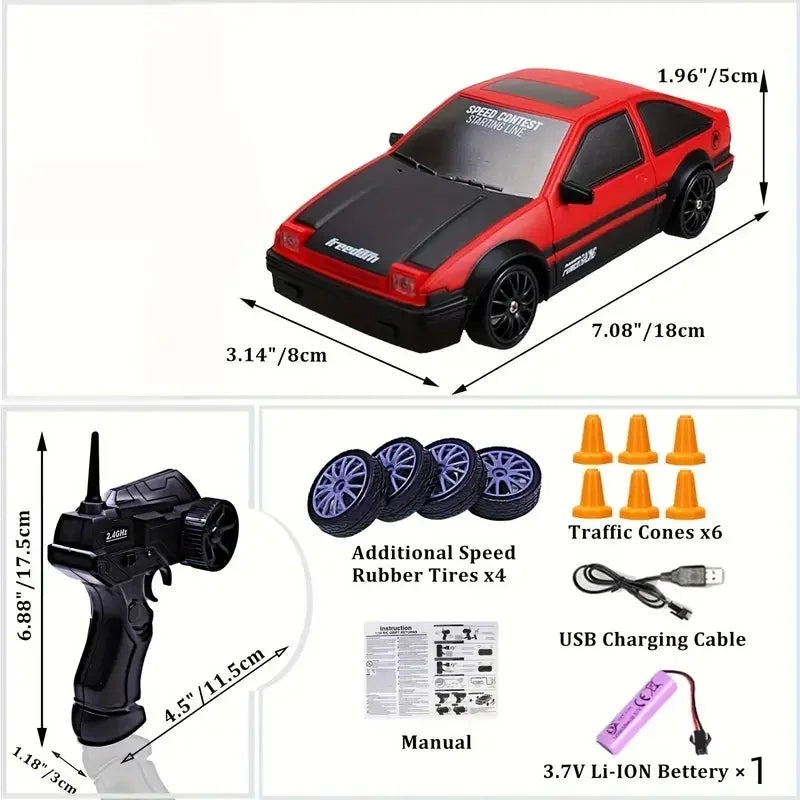 High-Speed RC Drift Toy Car with LED Lights
