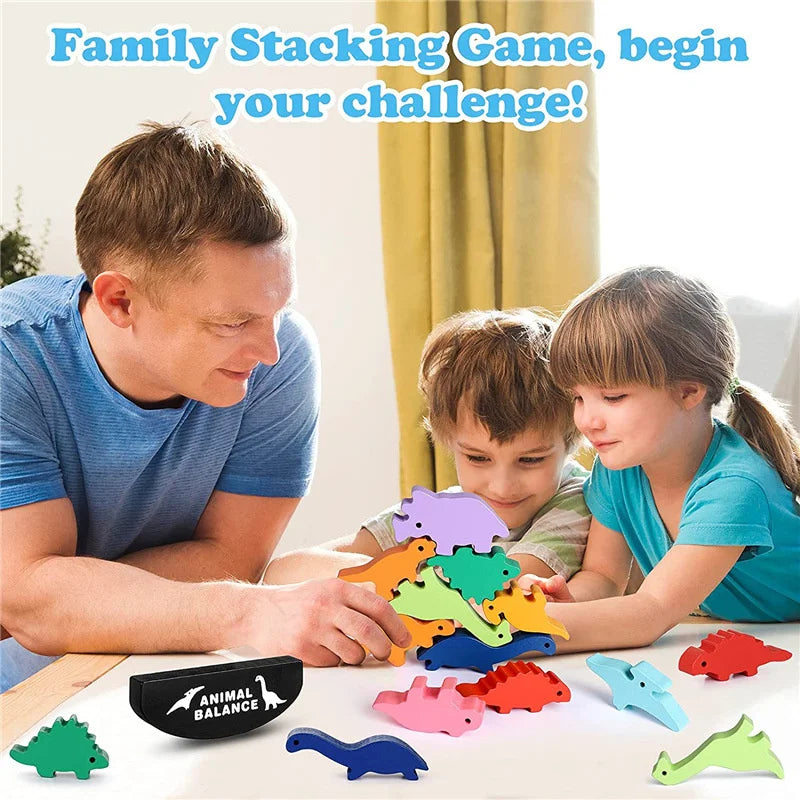 Animal Dinosaur Wooden Balance Blocks Toy