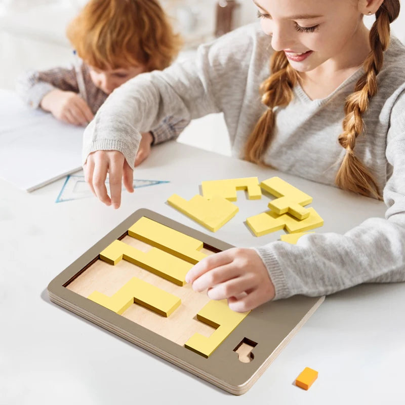 Geometric Wooden Jigsaw Puzzle Toy