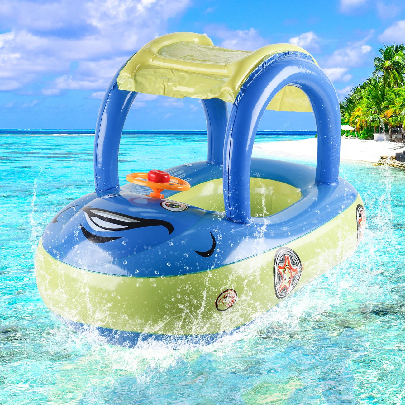Car-Shaped Toddler Pool Float – Baby Swim Ring Toy