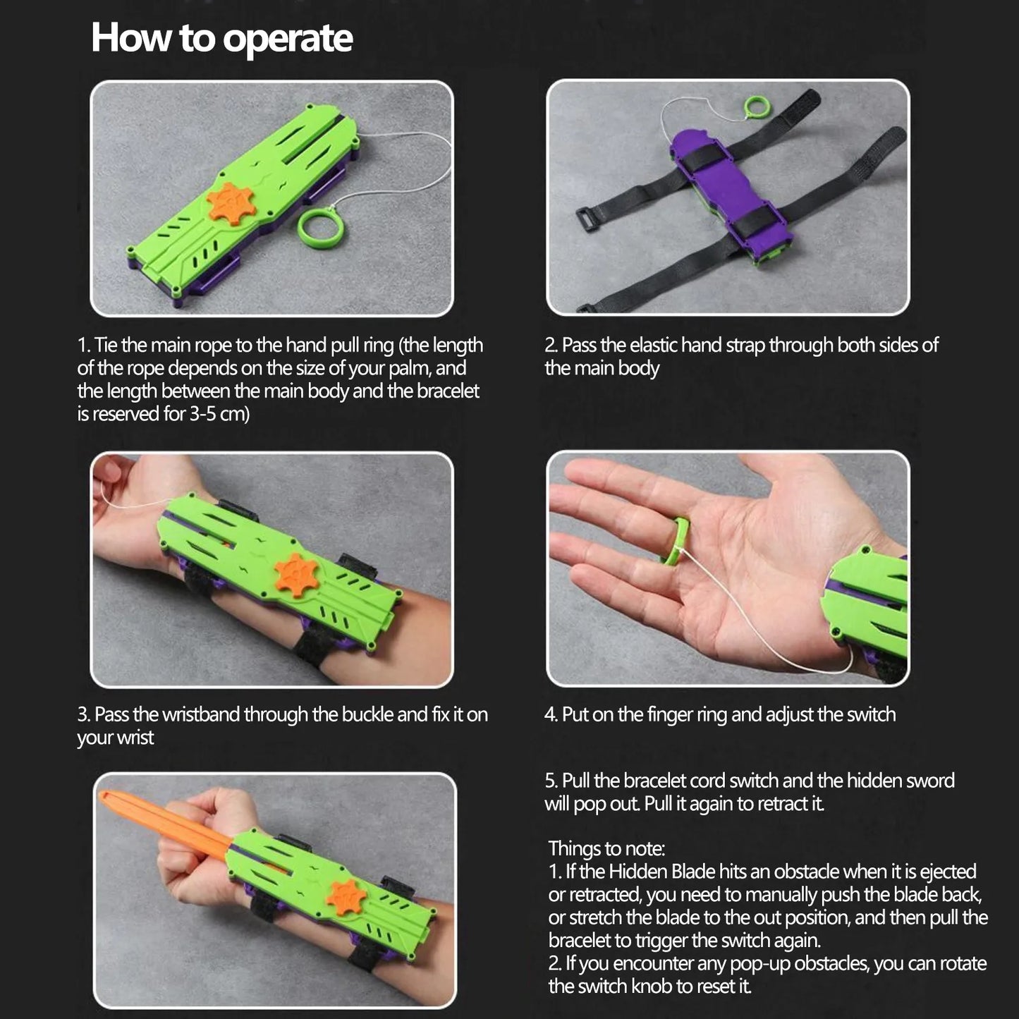 telescopic folding hidden blade weapon toy