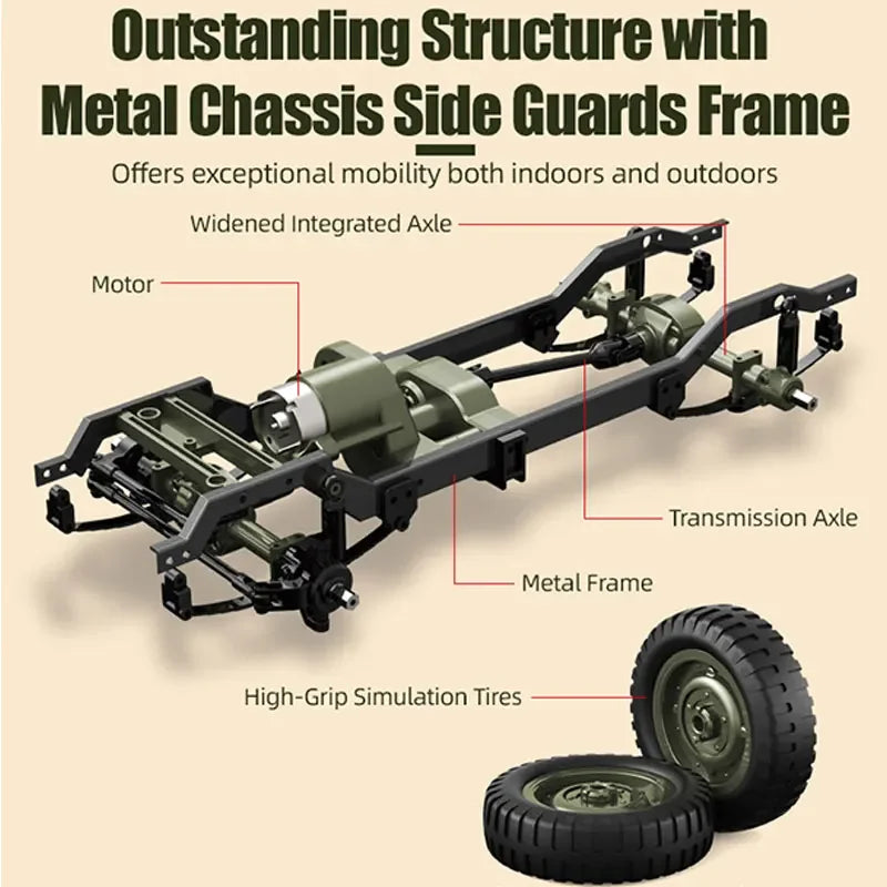 Willys RC 4WD Military Crawler Toy