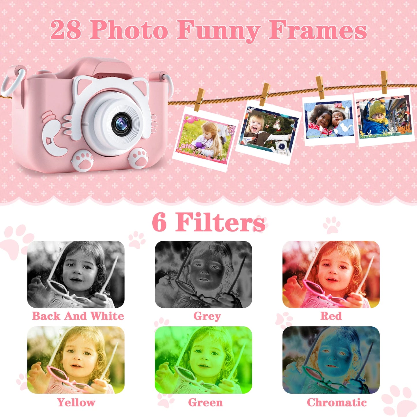 Cute Cat Kids Camera – Dual Lens HD Toy