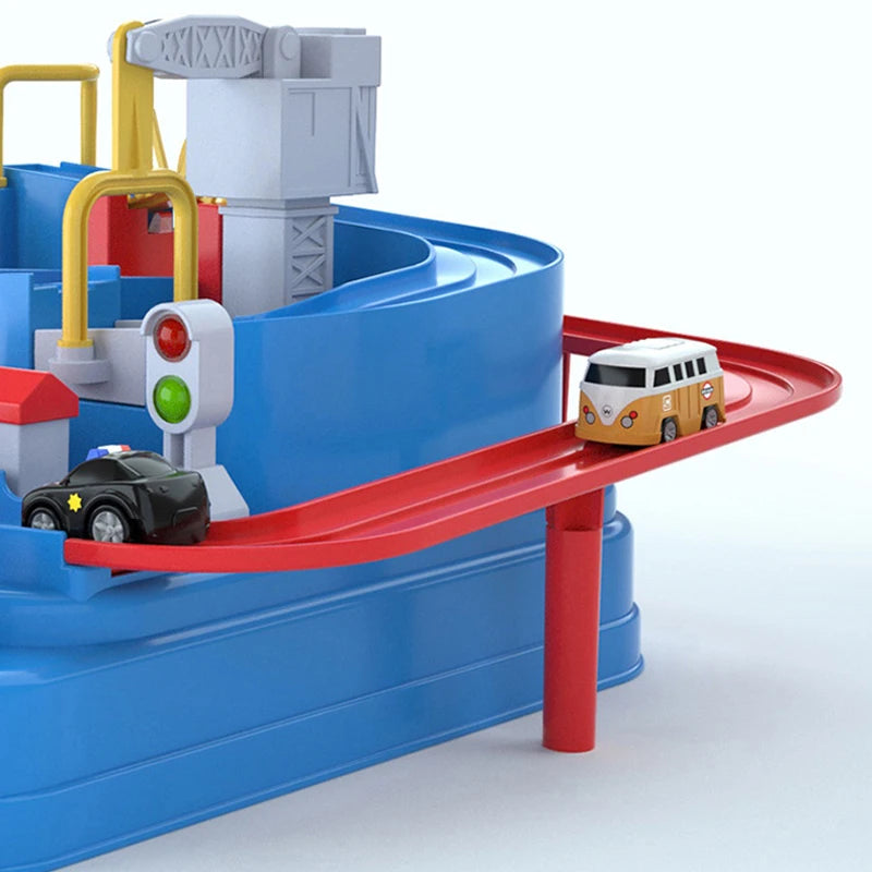 Kids Racing Rail Car Track Adventure Playset Toy with Rocket & Train
