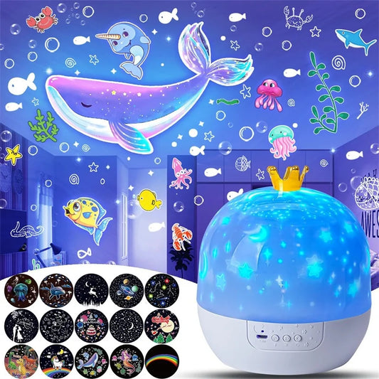 Crown Star Light Projection Star Night Lamp