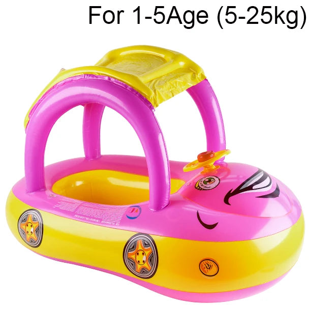 Car-Shaped Toddler Pool Float – Baby Swim Ring Toy