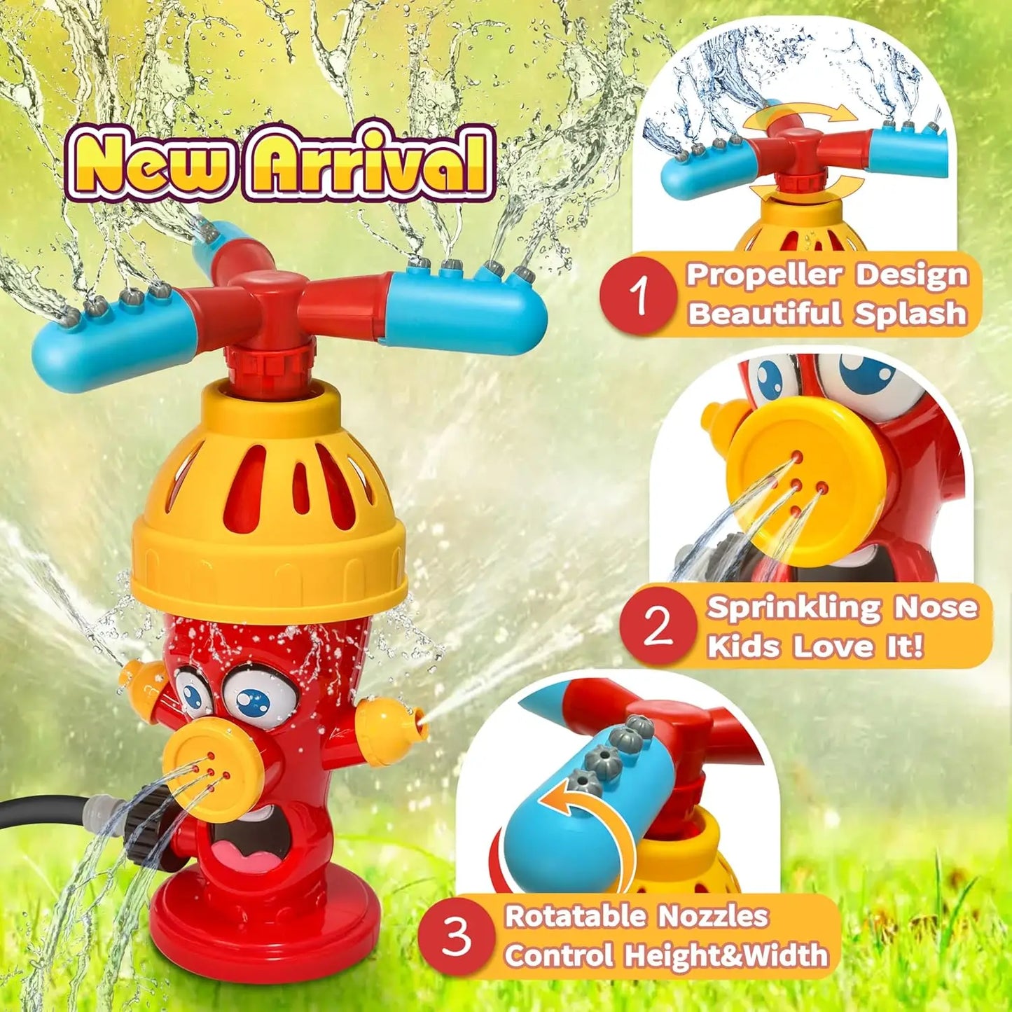 Cartoon Hydrant Sprinkler Water Spray Toy for Kids