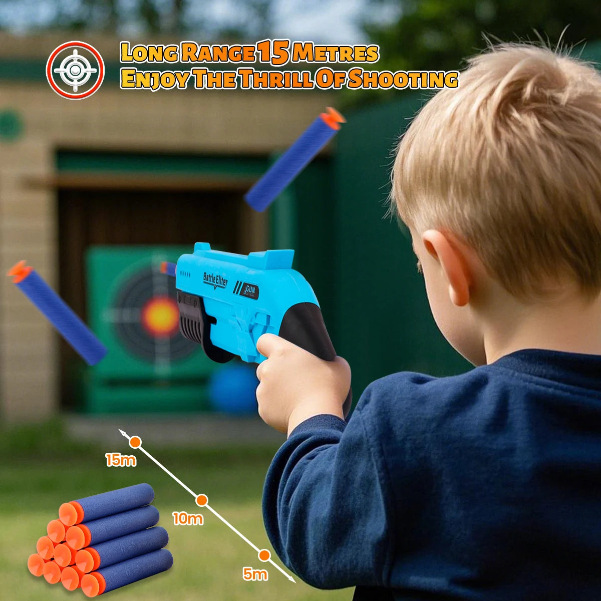 Kids Soft Bullet Blaster Foam Dart Toy Gun