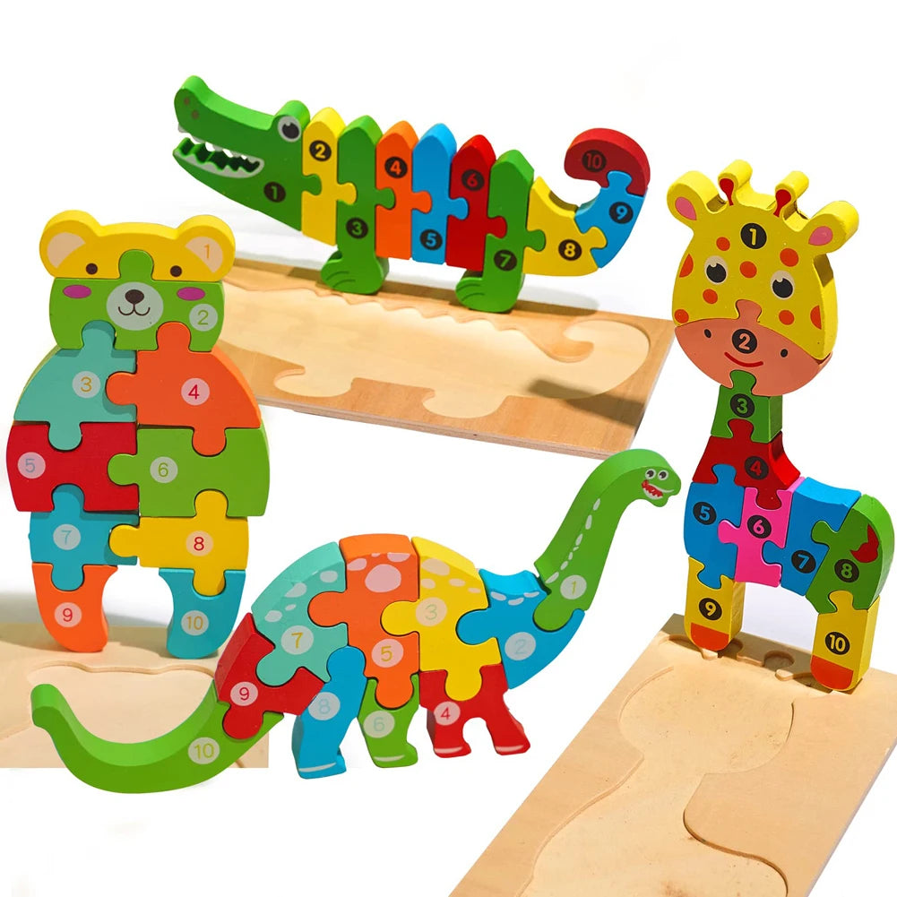3D Wooden Animal Puzzle Toy