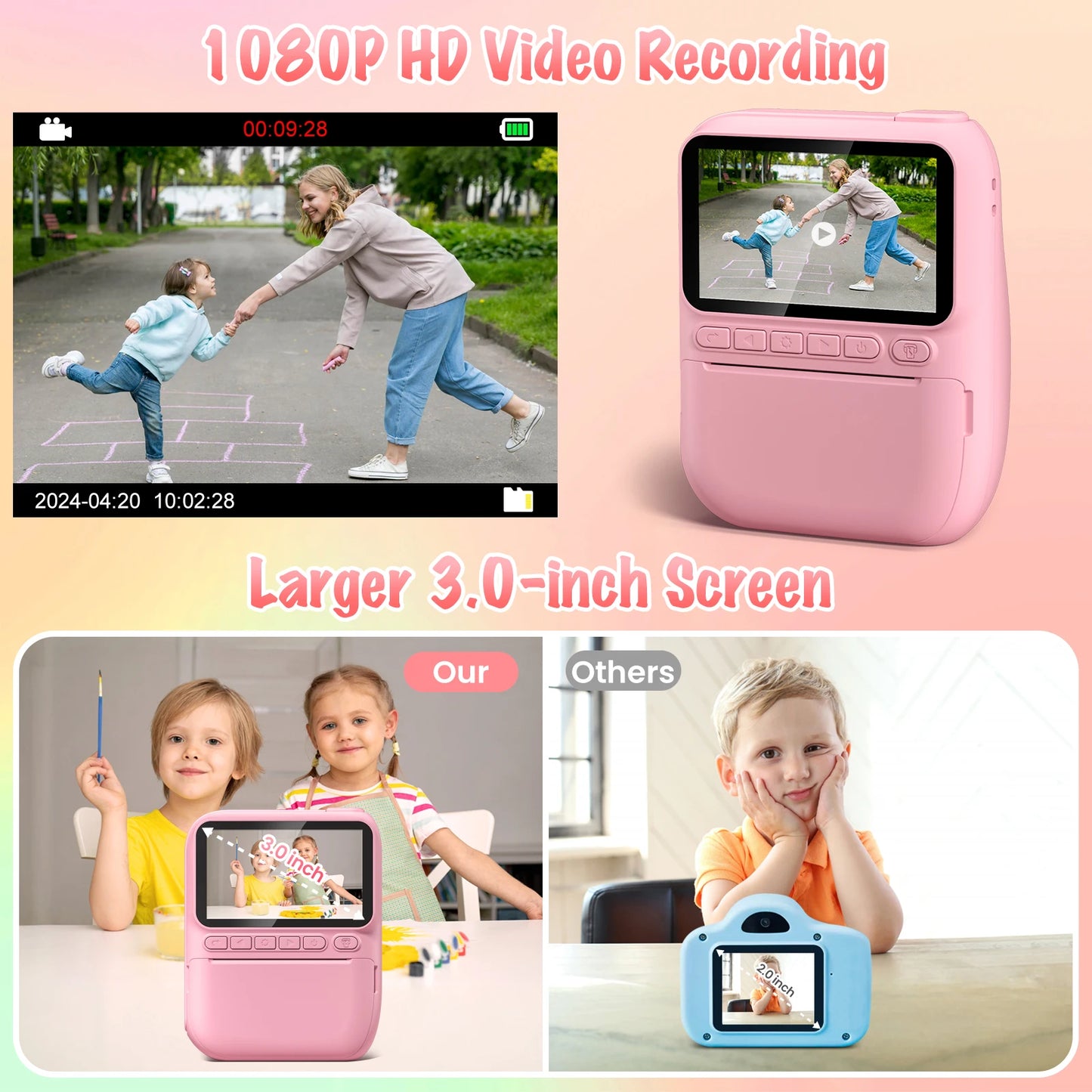 Kids Instant Print Camera – 32MP HD Digital Toy