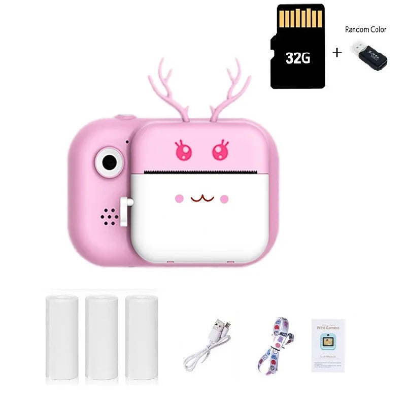 Kids 1080P HD Digital Camera Toy – Thermal Print Selfie Gift