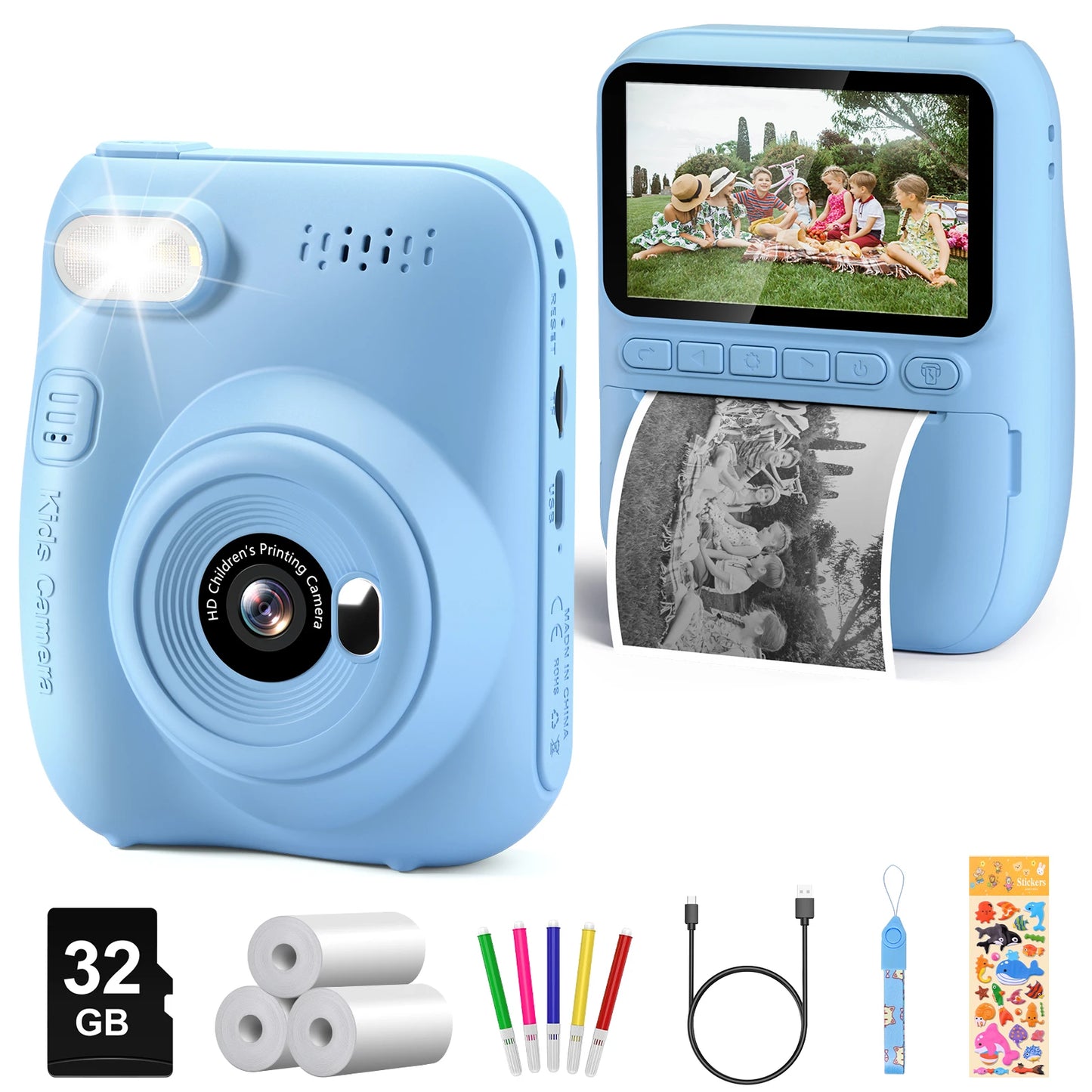 Kids Instant Print Camera – 32MP HD Digital Toy