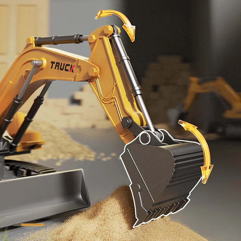 Alloy RC Excavator Toy – Lights & Sound