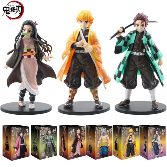 Demon Slayer Action Figure Toy Set - Tanjirou, Zenitsu & Nezuko