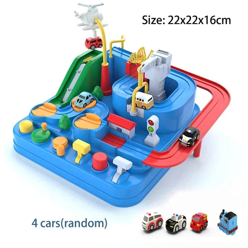 Kids Racing Rail Car Track Adventure Playset Toy with Rocket & Train