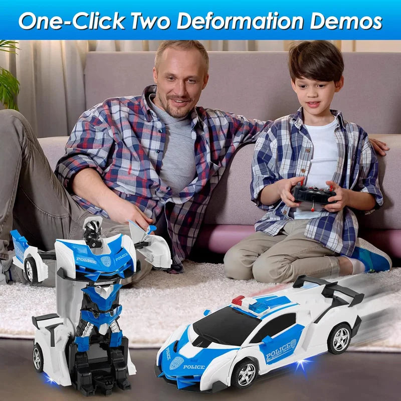 2-in-1 RC Transforming Robot Car – Kids Toy
